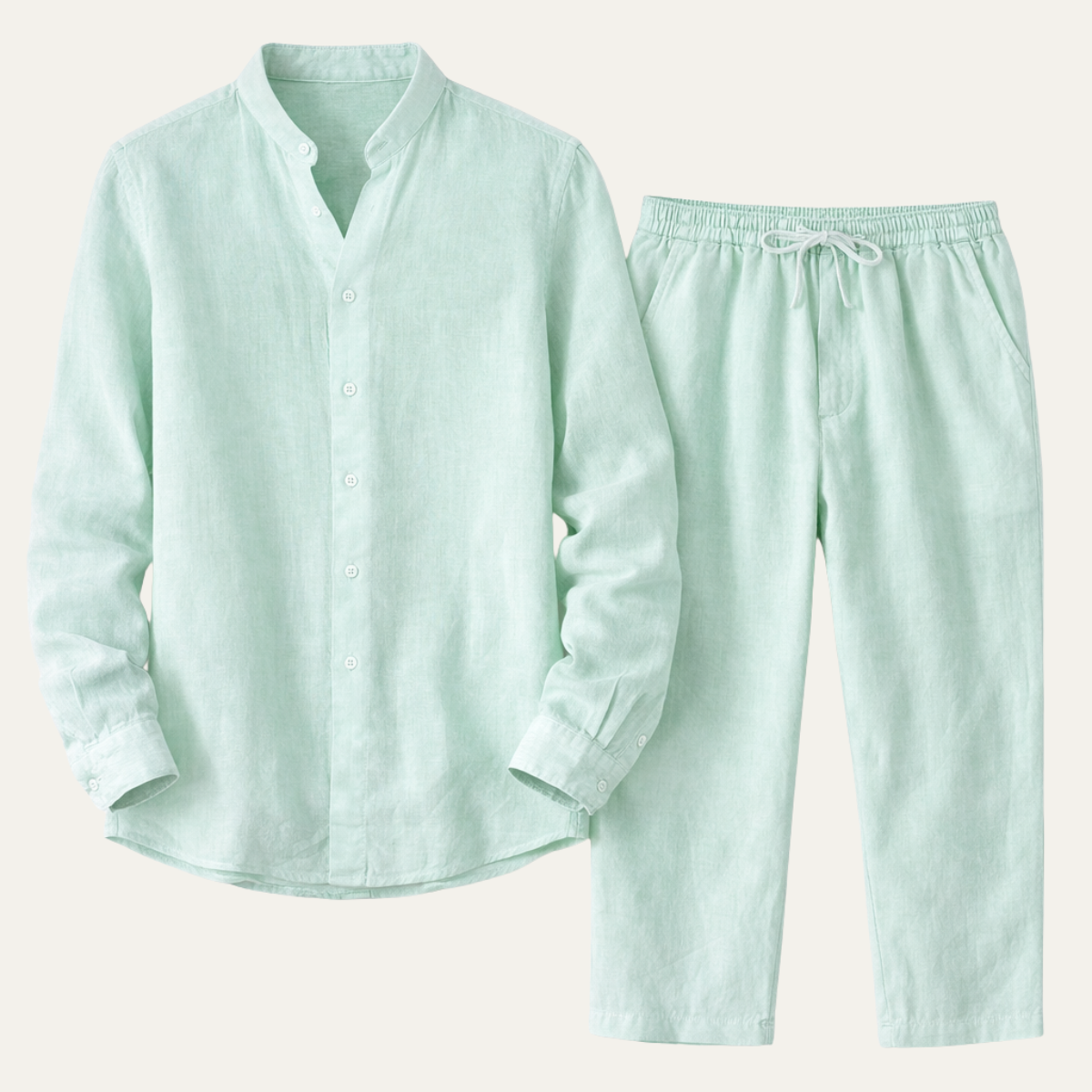 Axel | Men's Linen Shirt Sage Green Button Up