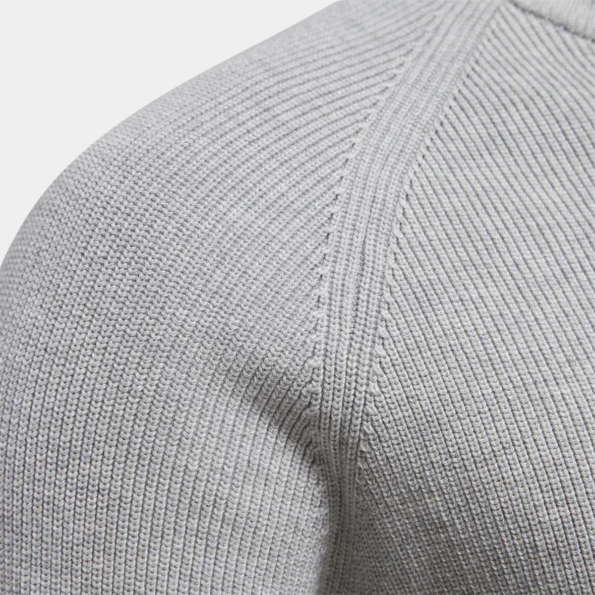Callum | Men's Quarter Zip Sweater Gray Ribbed Knit