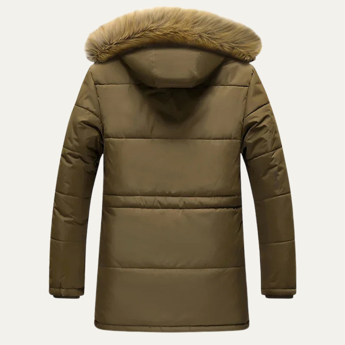 Kade | Men's Winter Puffer Coat Khaki Fur Hood