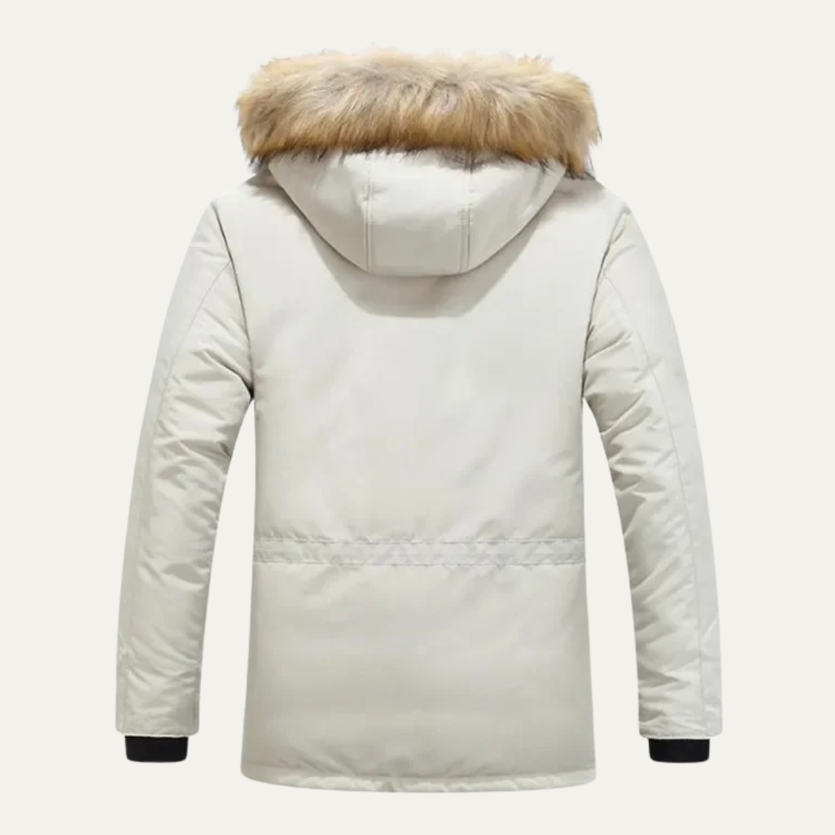 Axel | Men's Puffer Coat Cream Fur Hood Winter Jacket