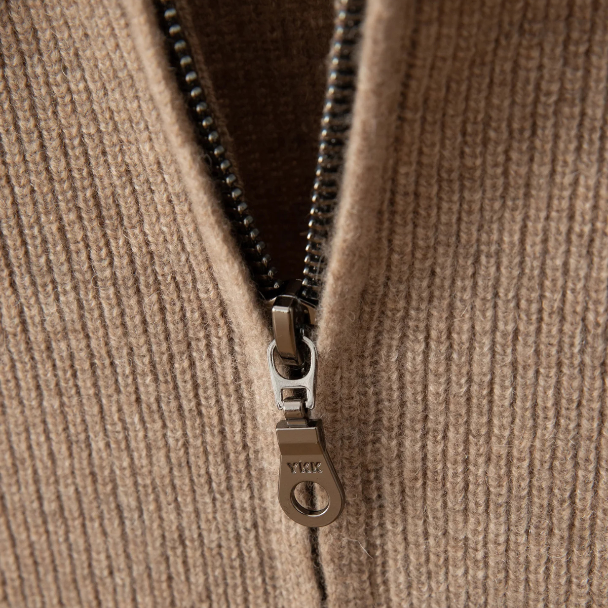 Liv | Men's Ribbed Quarter Zip Sweater Cream Collared