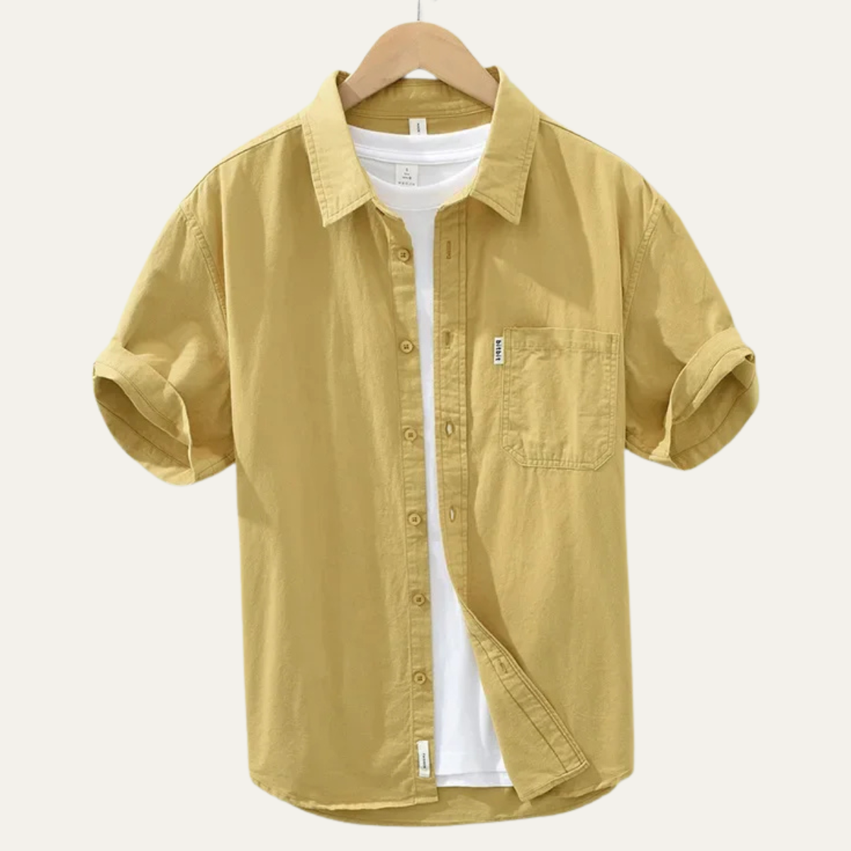 Sage | Men's Short Sleeve Button Up Shirt Light Green