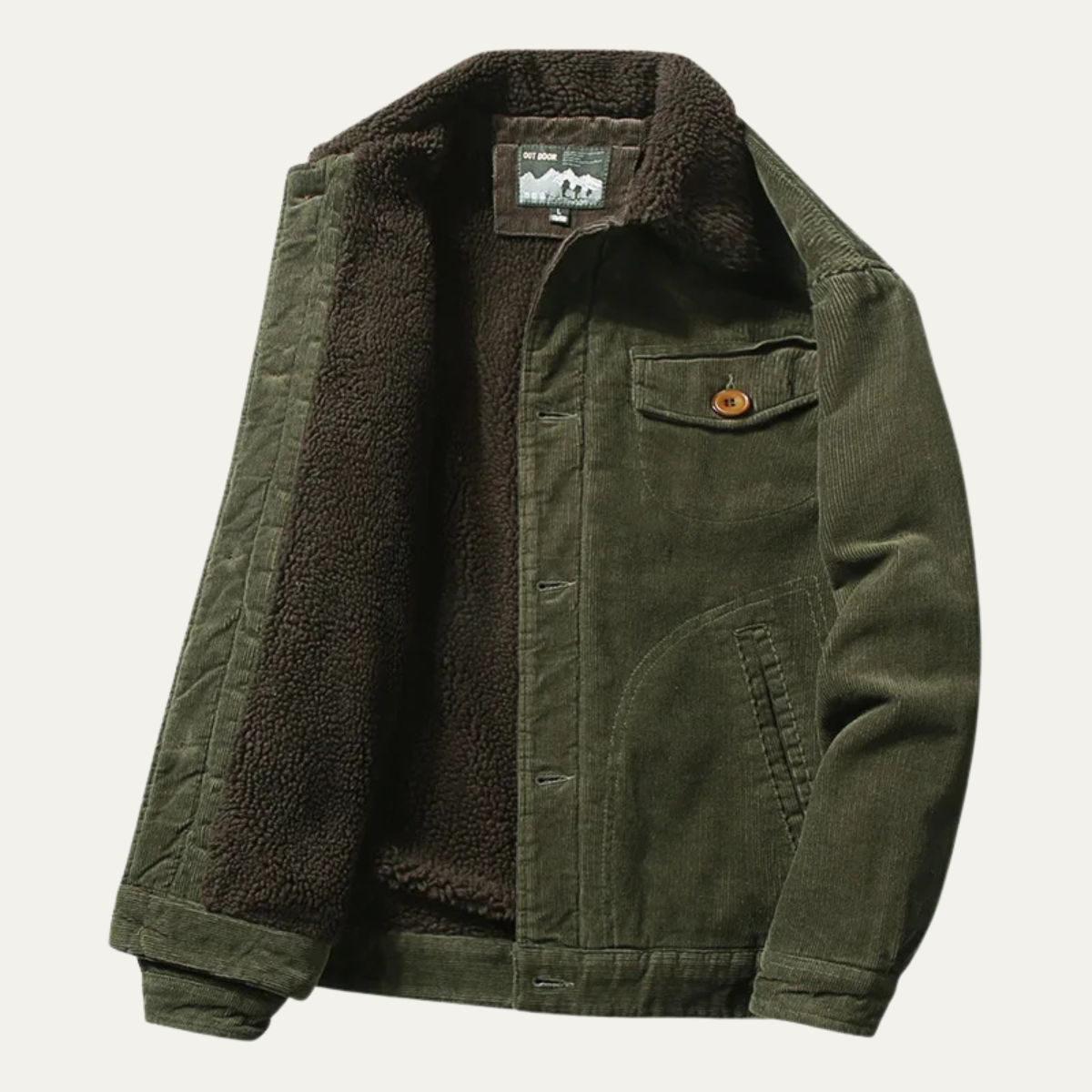 Blake | Men's Sherpa Lined Corduroy Jacket Tan