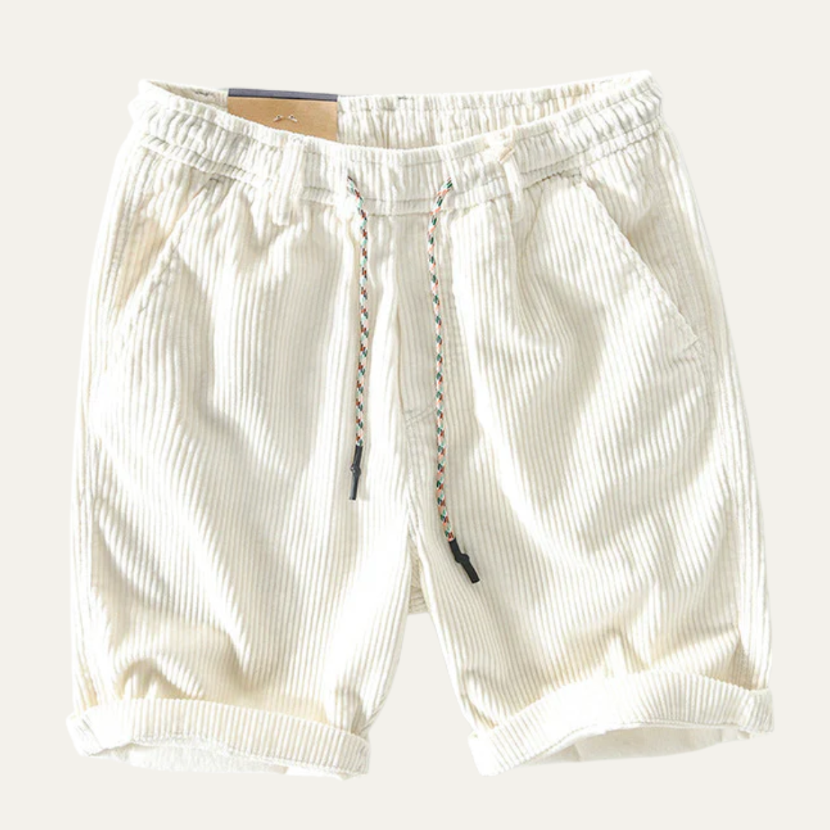 Rowan | Men's Casual Corduroy Shorts Green Drawstring Rolled Cuff