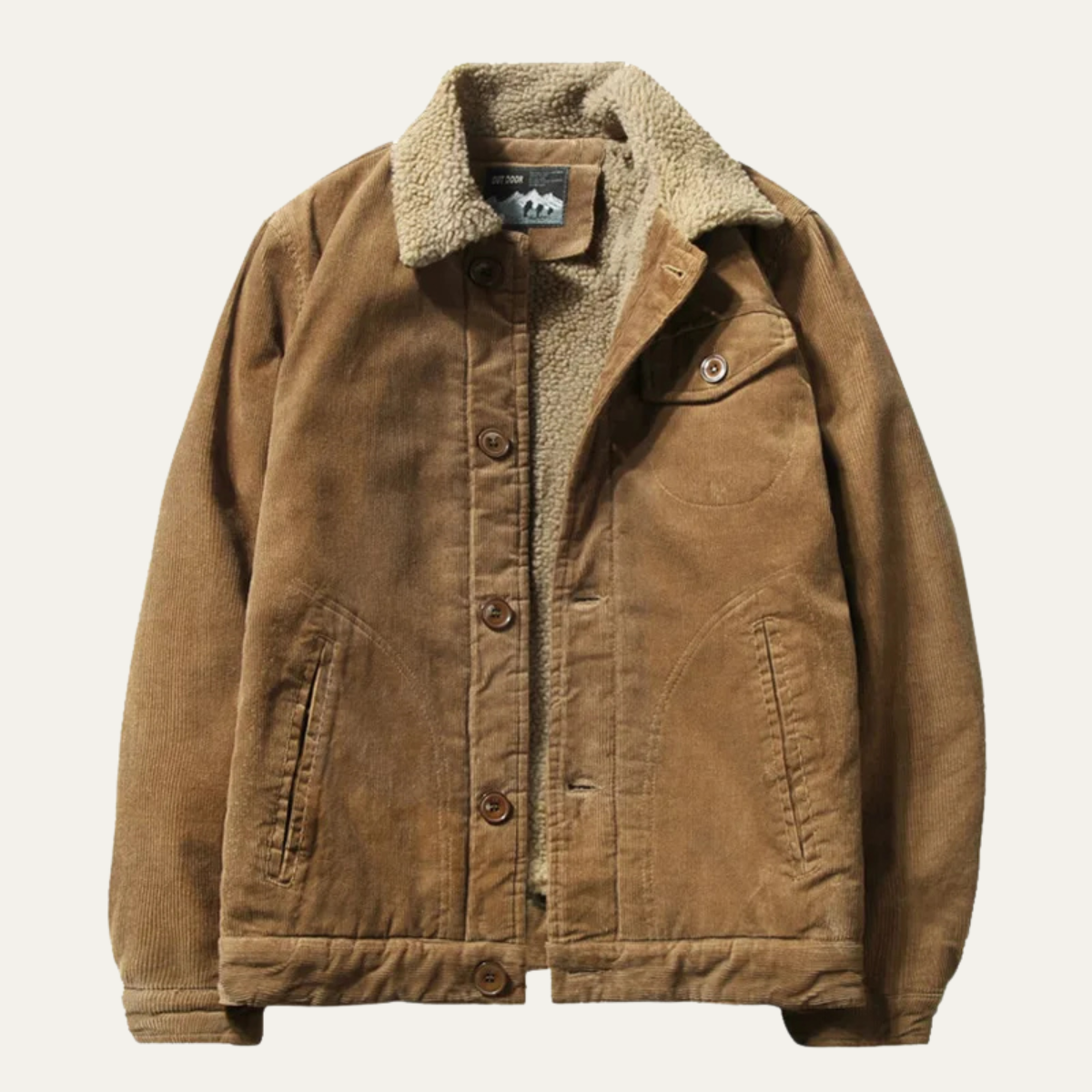 Blake | Men's Sherpa Lined Corduroy Jacket Tan