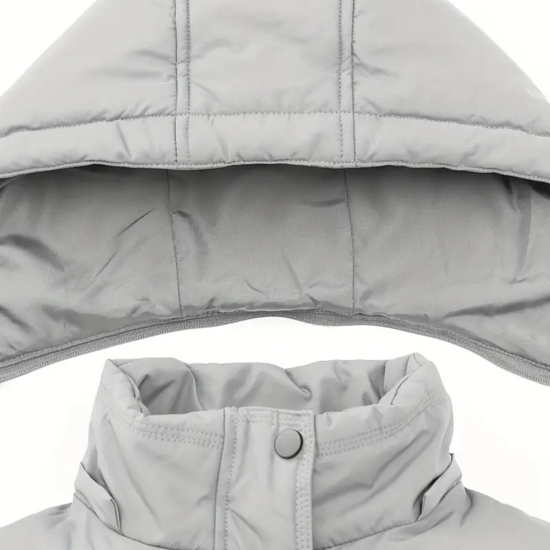 Nola | Women's Puffer Jacket Navy Hooded Winter Coat