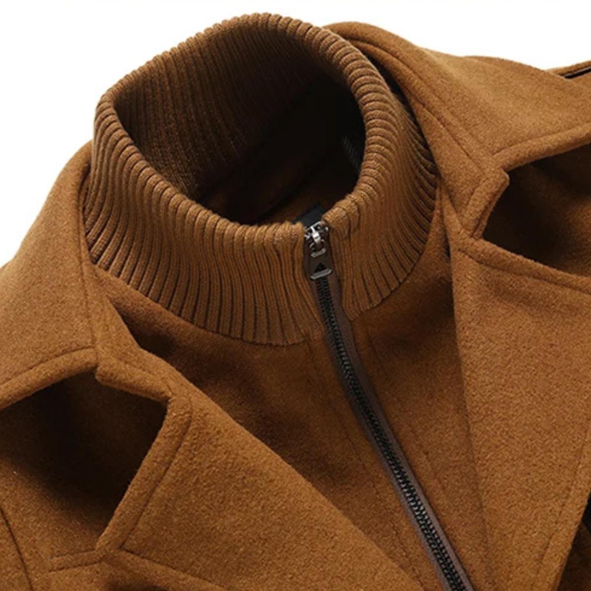 Aria | Men's Wool Blend Overcoat Brown Button Front Long Coat