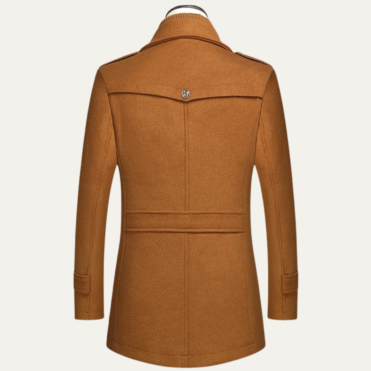 Aria | Men's Wool Blend Overcoat Brown Button Front Long Coat