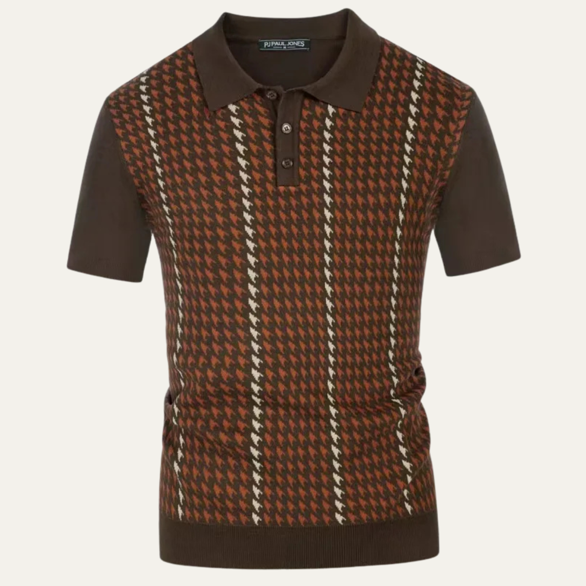 Axel | Men's Houndstooth Polo Shirt Black White