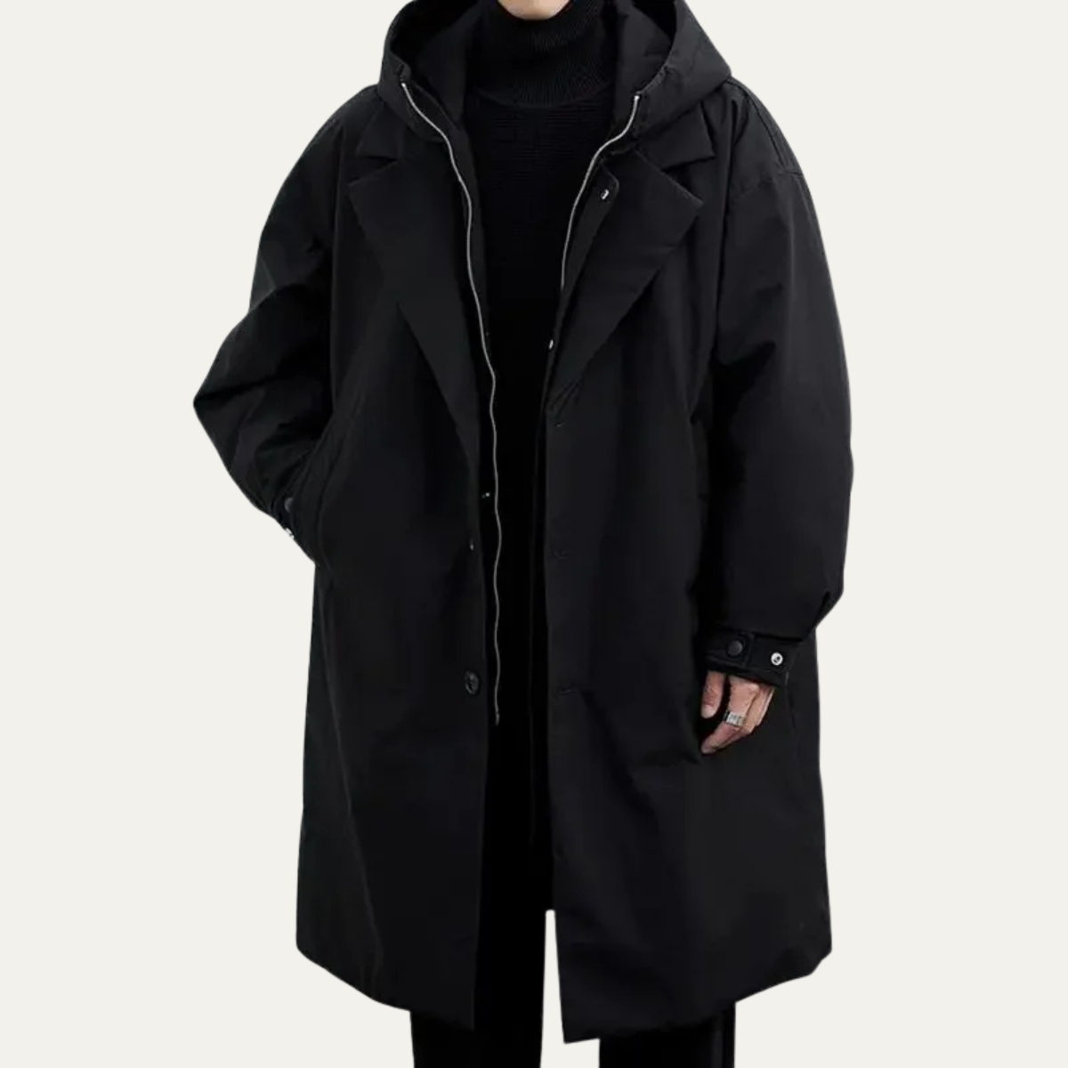 Voss | Men's Olive Puffer Parka Waterproof Long Coat Hooded