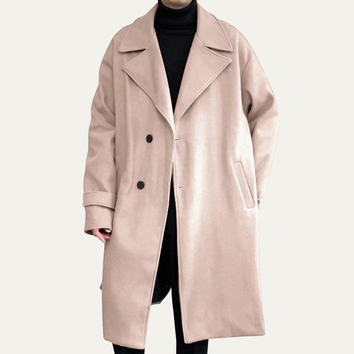 Nash | Men's Wool Overcoat Black Long