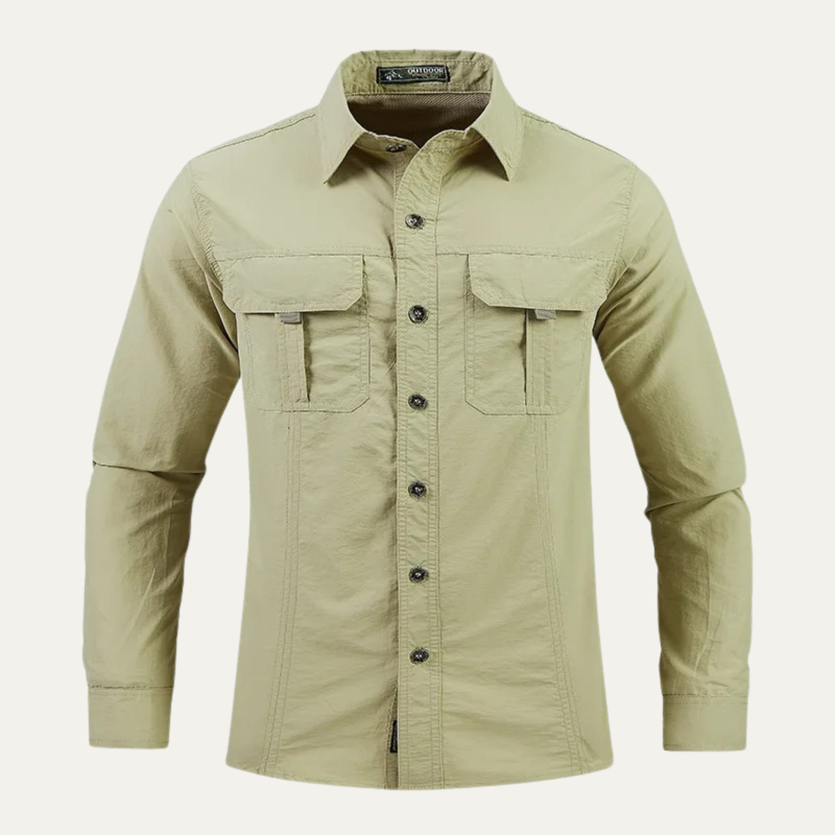 Sage | Men's Utility Cargo Shirt Gray Long Sleeve