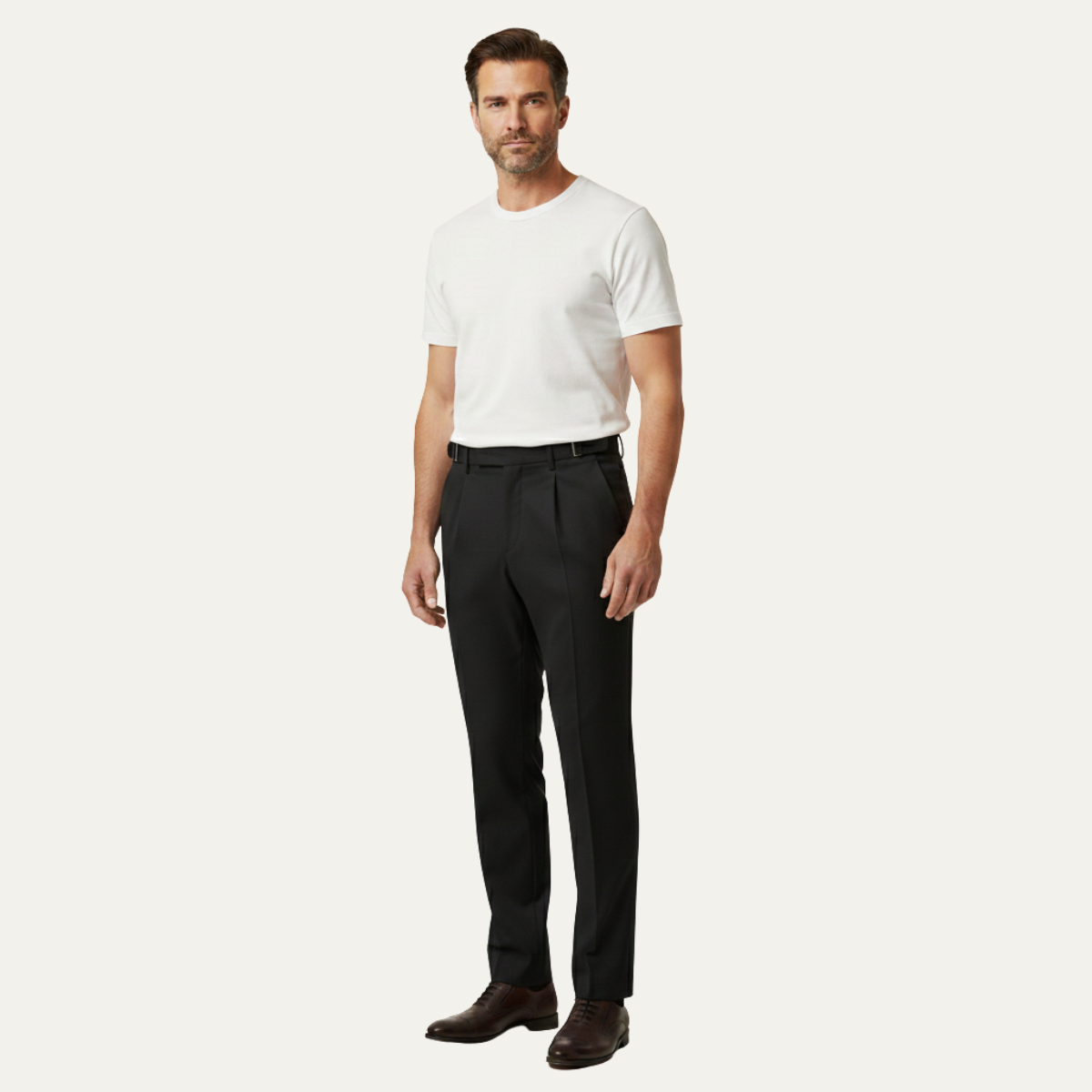 Callum | Men's Tailored Dress Pants Cream