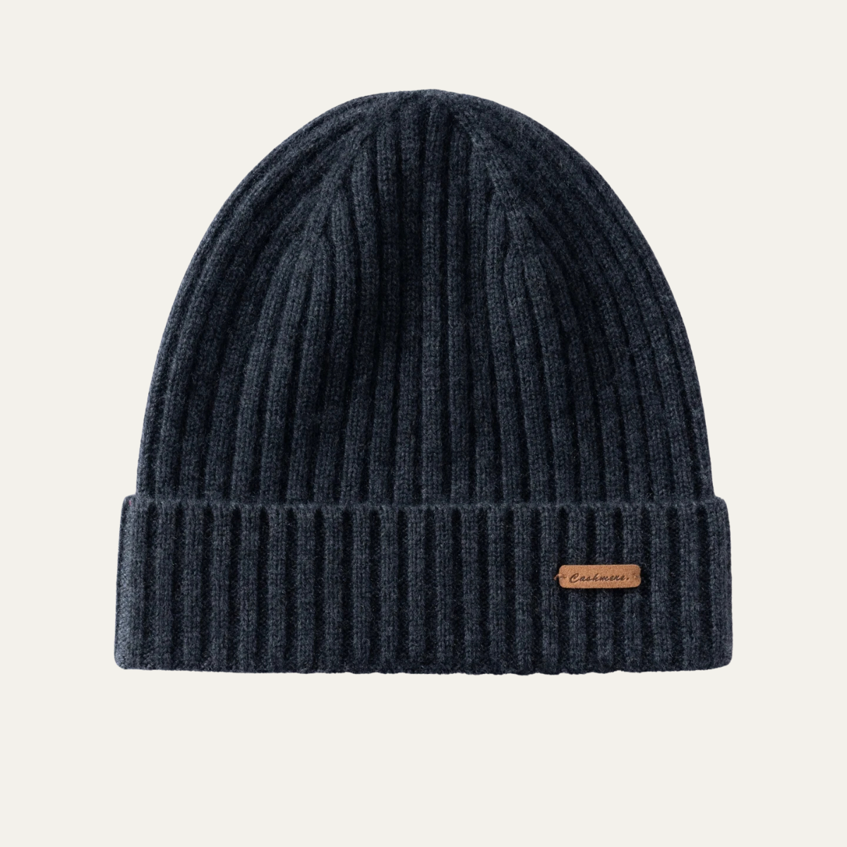Axel | Men's Ribbed Knit Cashmere Beanie Cream