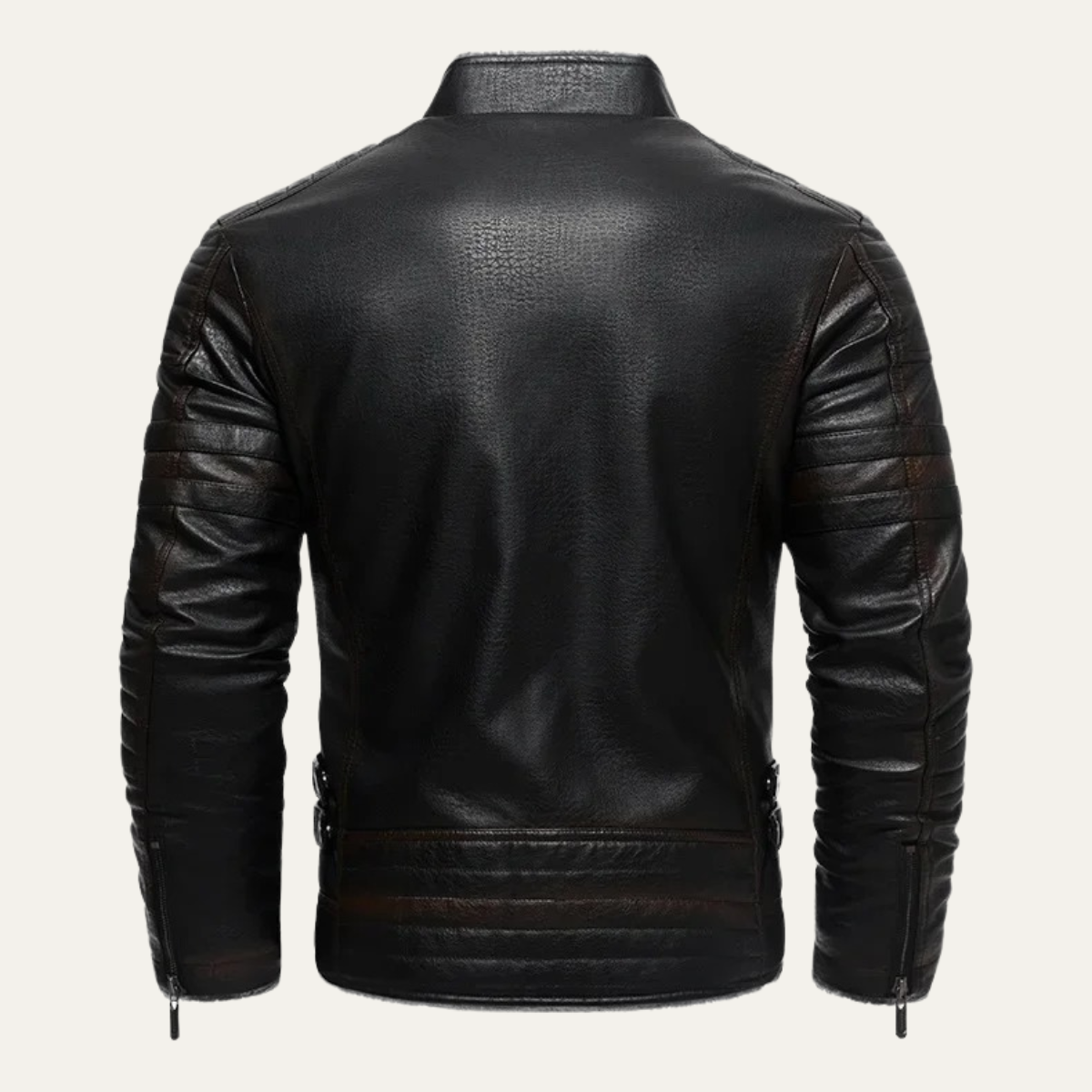 Callum | Men's Sherpa Lined Leather Jacket Black