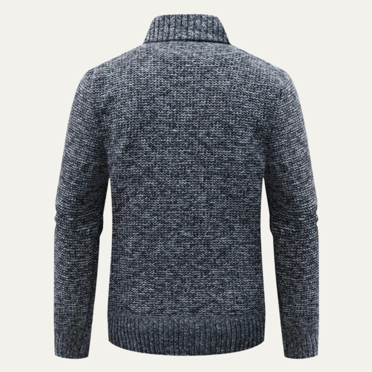 Axel | Men's Quilted Puffer Jacket Gray Knit Sleeves Zip Up
