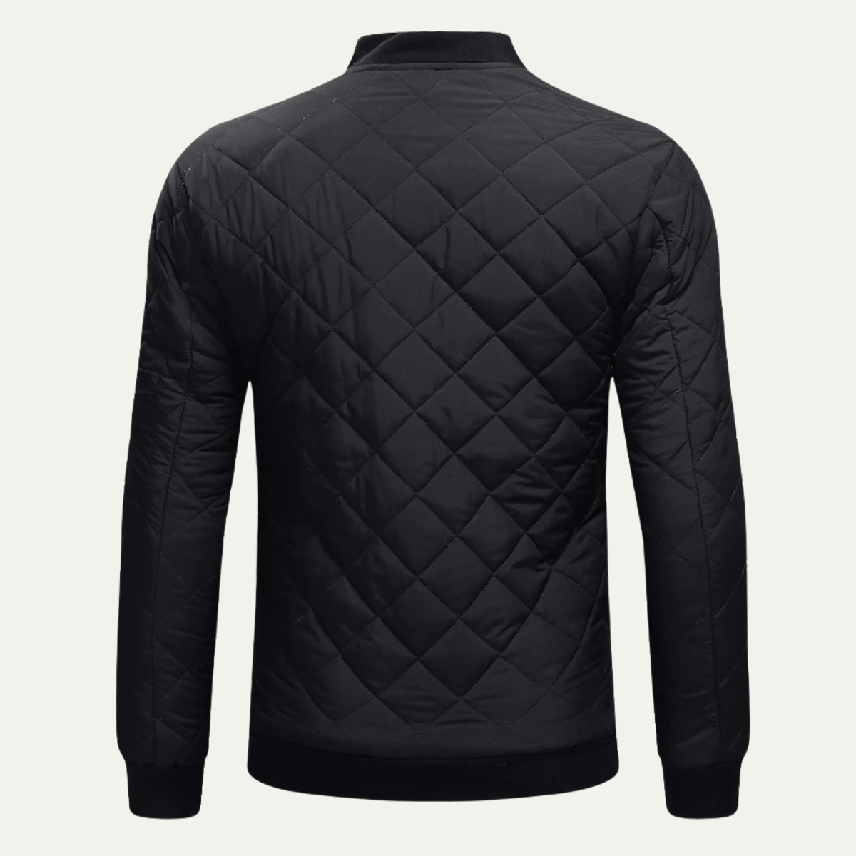 Axel | Men's Quilted Bomber Jacket Black Lightweight Zip Up