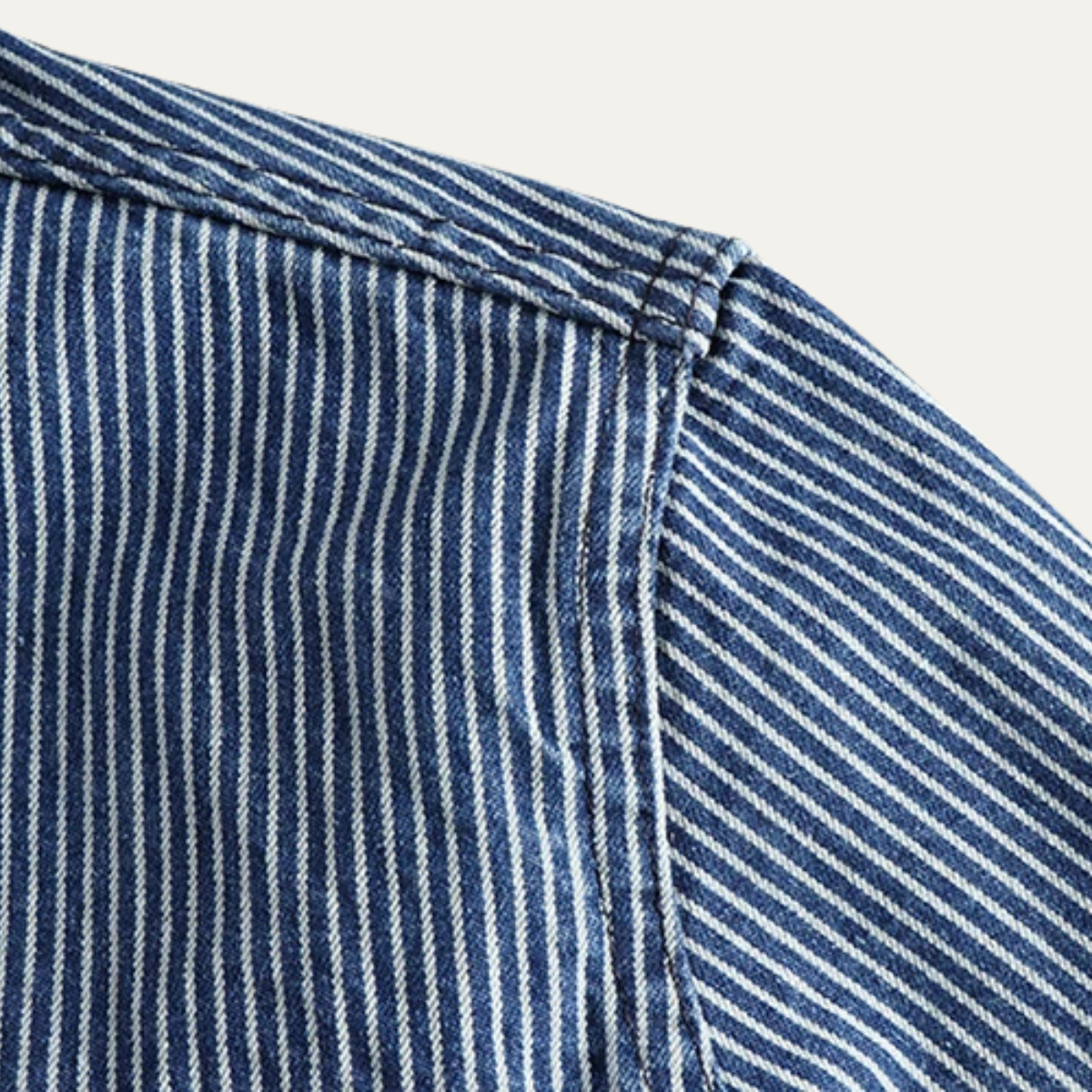 Beau | Men's Denim Shirt Light Blue Striped Button Up