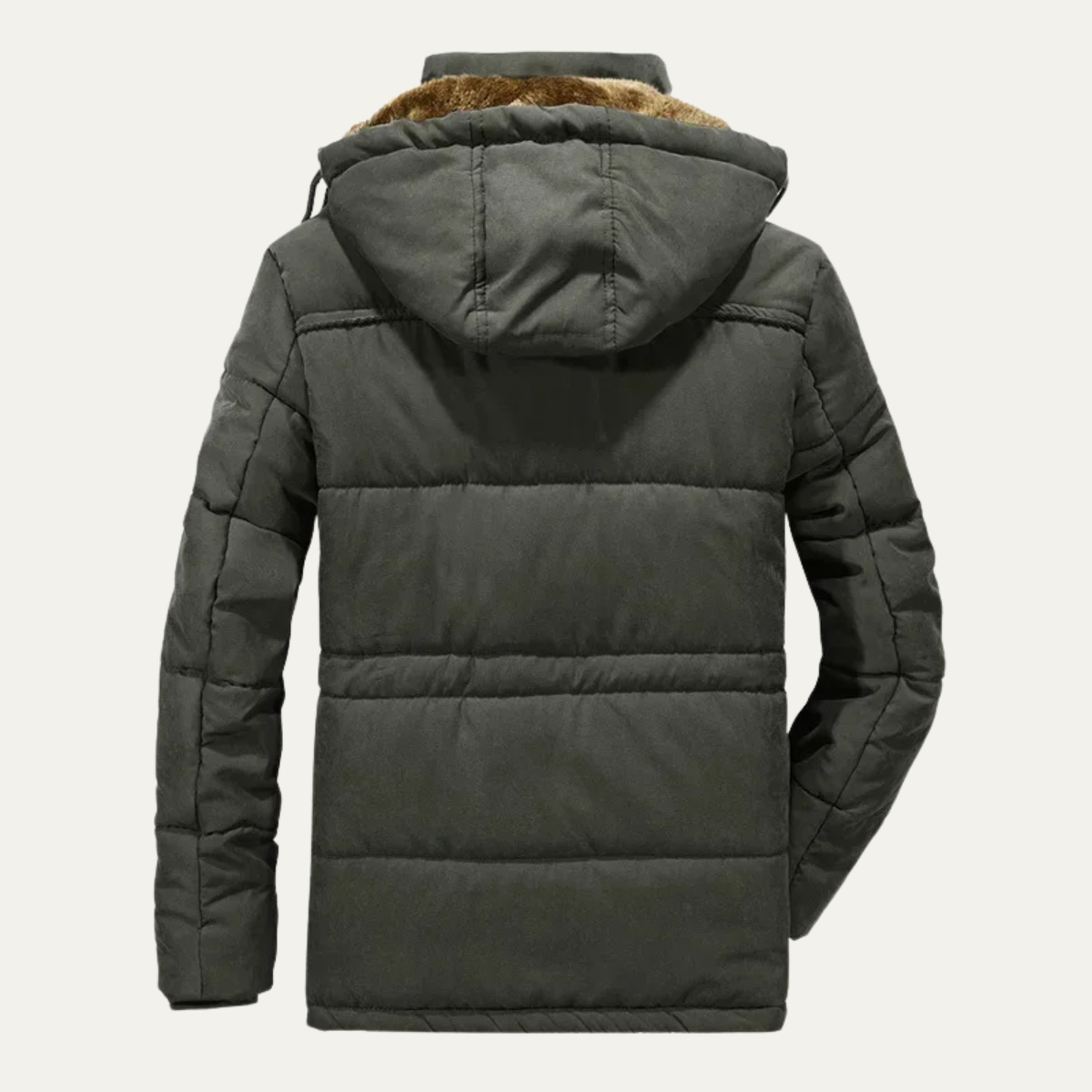 Jasper | Men's Hooded Puffer Coat Olive Green Warm Winter