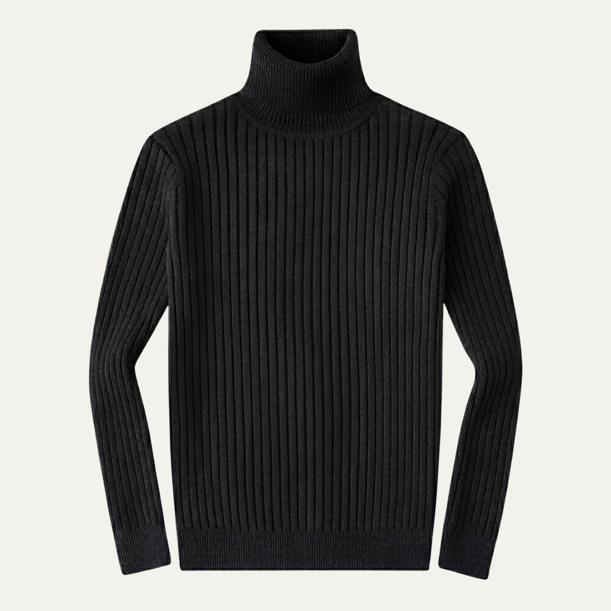 Jasper | Men's Turtleneck Ribbed Knit Sweater Gray