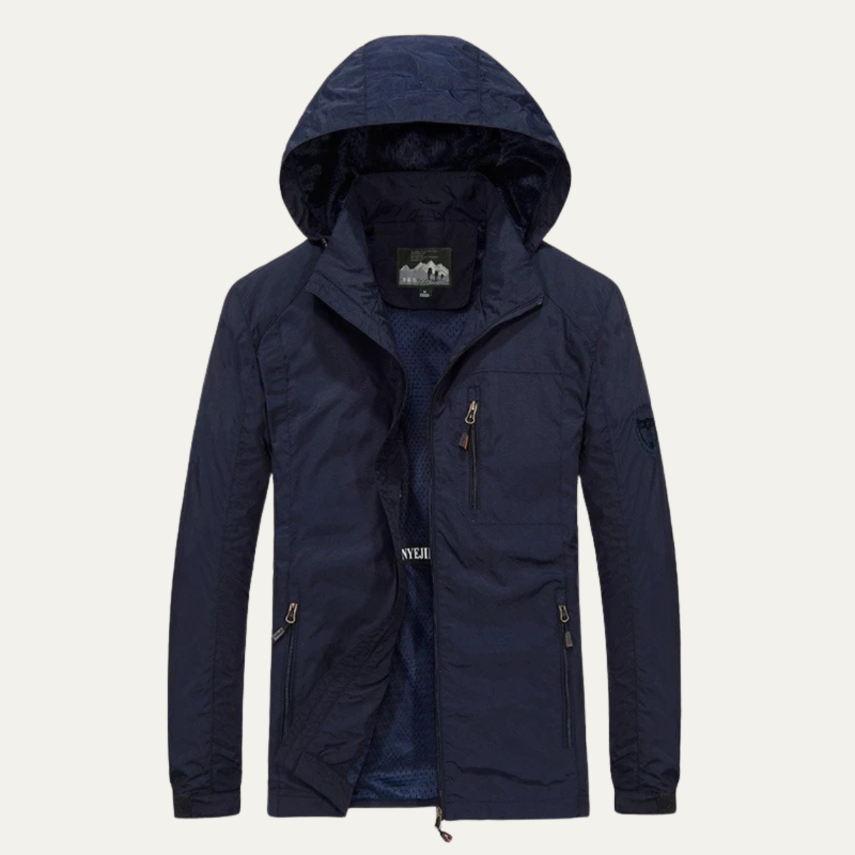Ada | Men's Waterproof Rain Jacket Hooded Gray Windbreaker