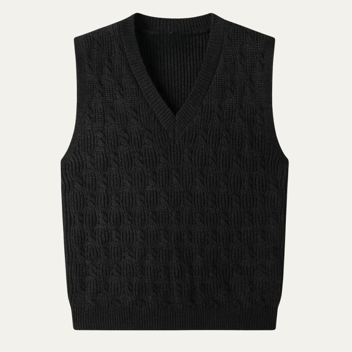 Blake | Men's Cable Knit Sweater Vest Gray V Neck