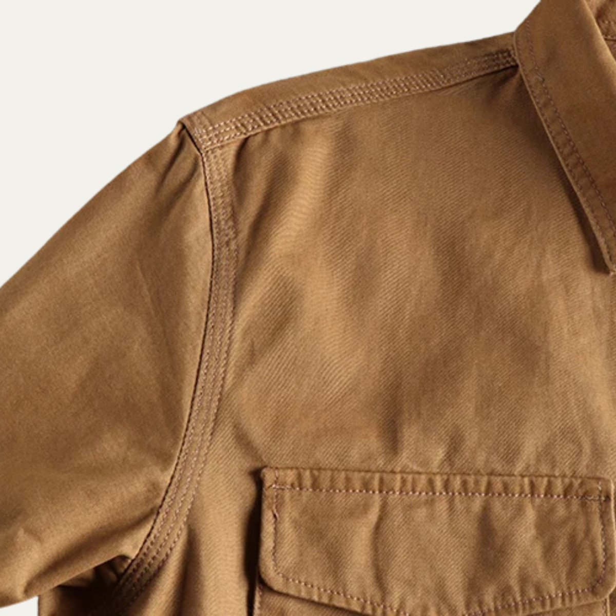 Bram | Men's Utility Button Up Shirt Tan Cargo Pockets