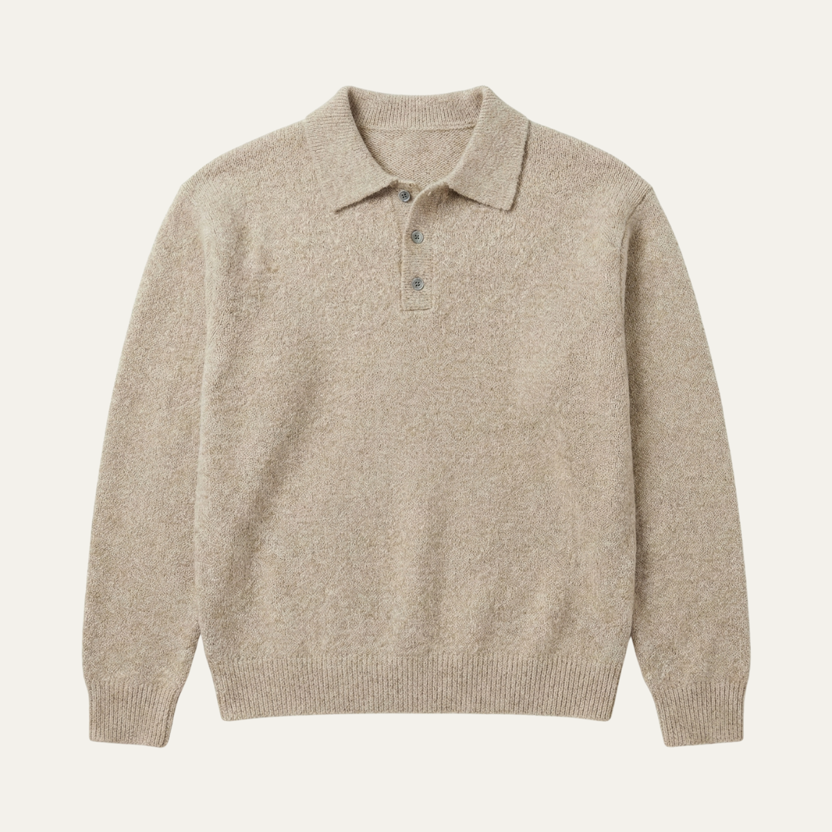 Bram | Men's Wool Sweater Brown Polo Collar
