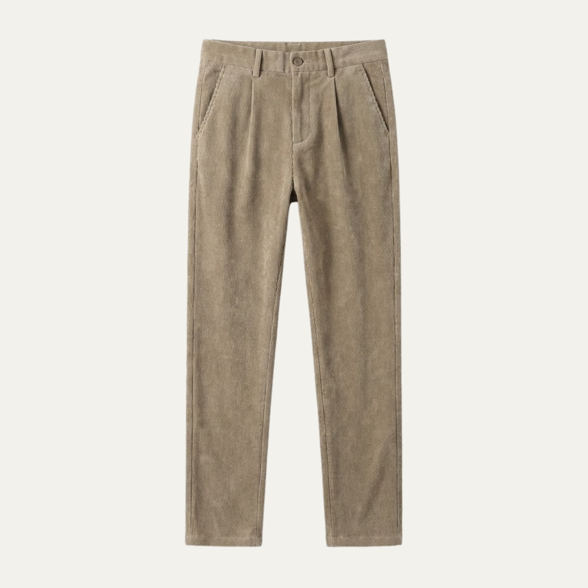 Jasper | Men's Cream Corduroy Pants Relaxed Fit Casual
