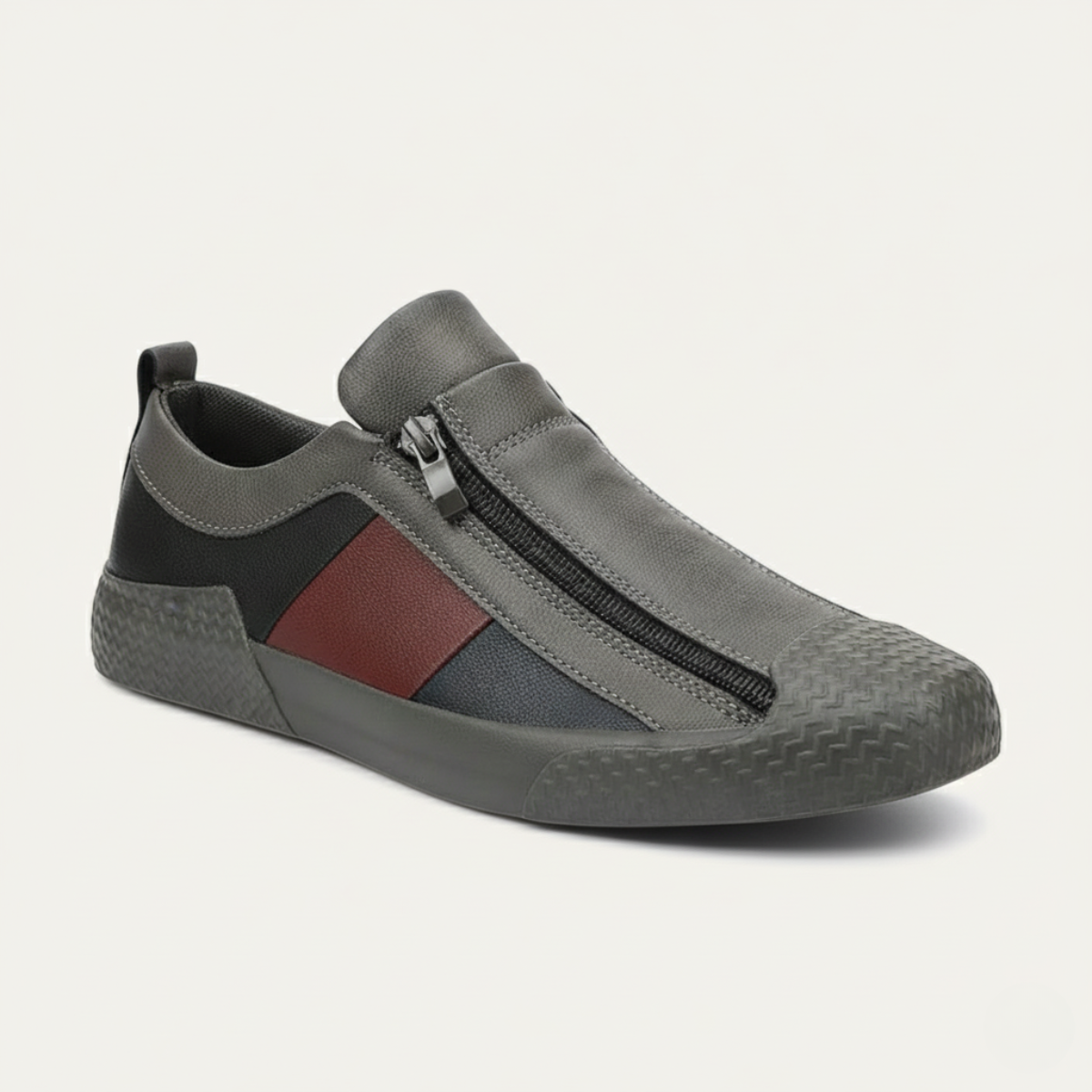 Ash | Men's Colorblock Zip Sneaker Green White Leather