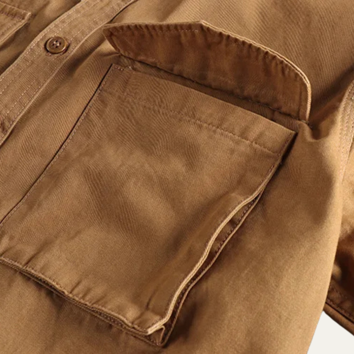 Grant | Men's Utility Denim Shirt Khaki Long Sleeve