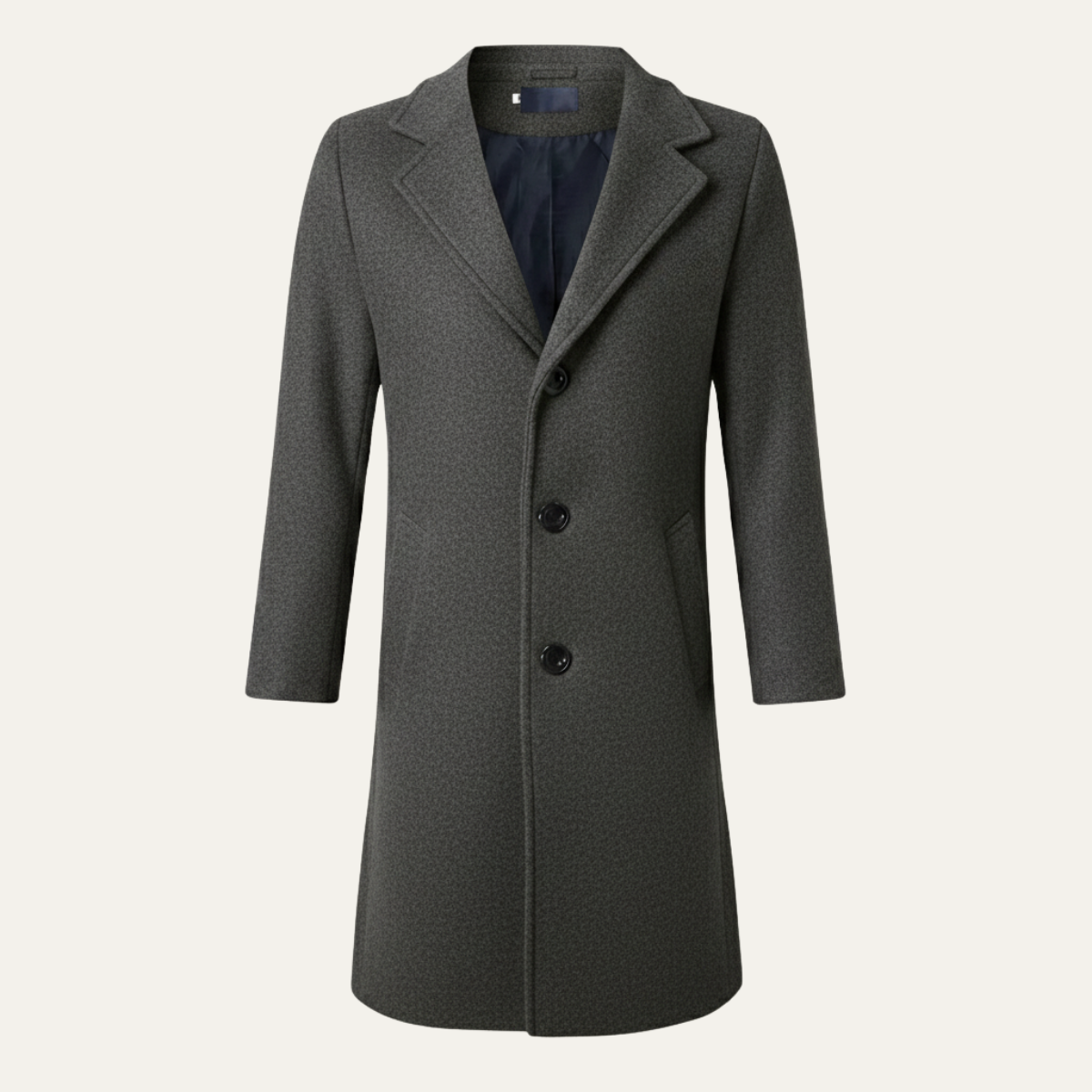 Bram | Men's Double Breasted Wool Blend Overcoat Black