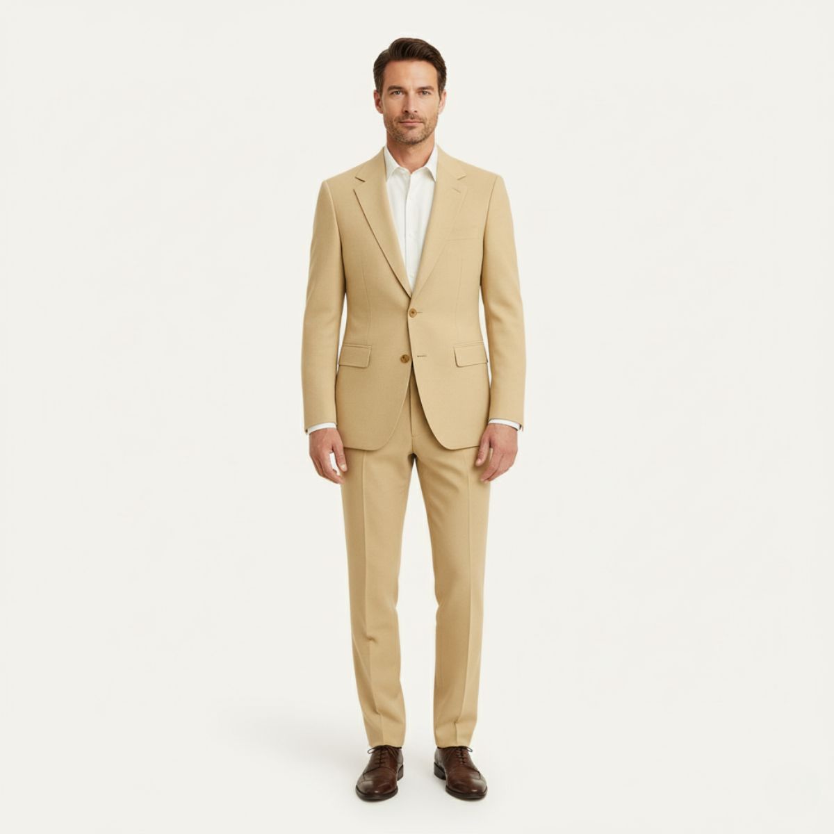 Paloma | Men's Tailored Linen Suit Camel Two Piece