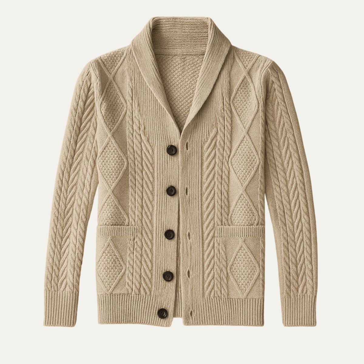 Rowan | Men's Cashmere Cardigan Charcoal Gray Button Up