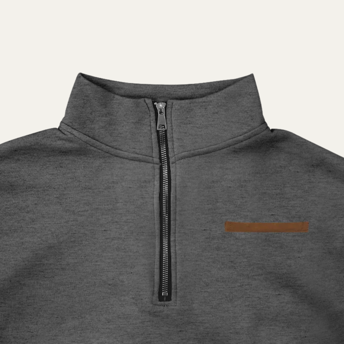 Callum | Men's Quarter Zip Sweater Gray Stand Collar