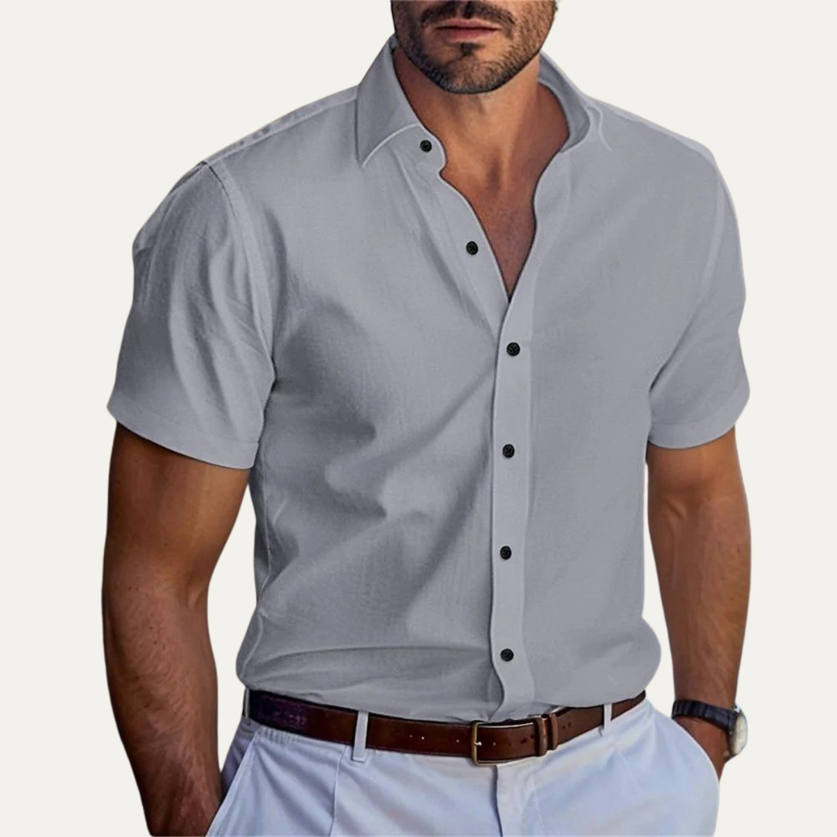 Blake | Men's Short Sleeve Button Up Shirt Black