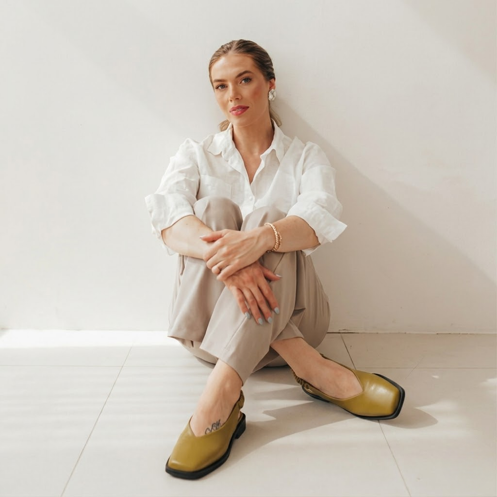 Dama Washington Demi women's square toe slingback sandals cream - view 8