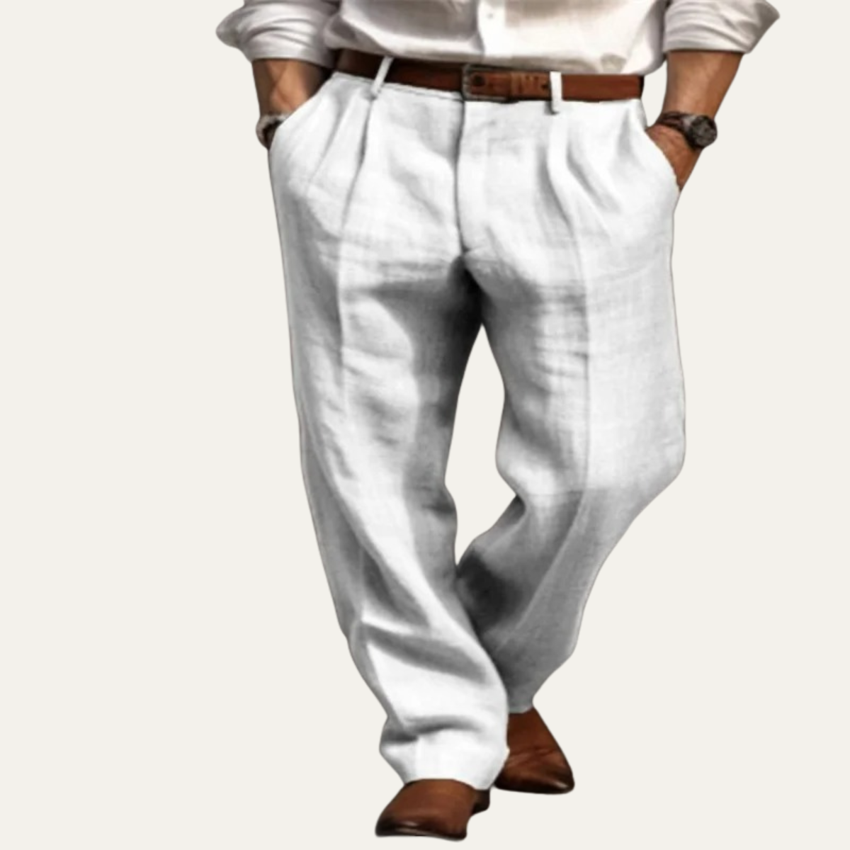 Axel | Men's Pleated Straight Leg Dress Pants Black