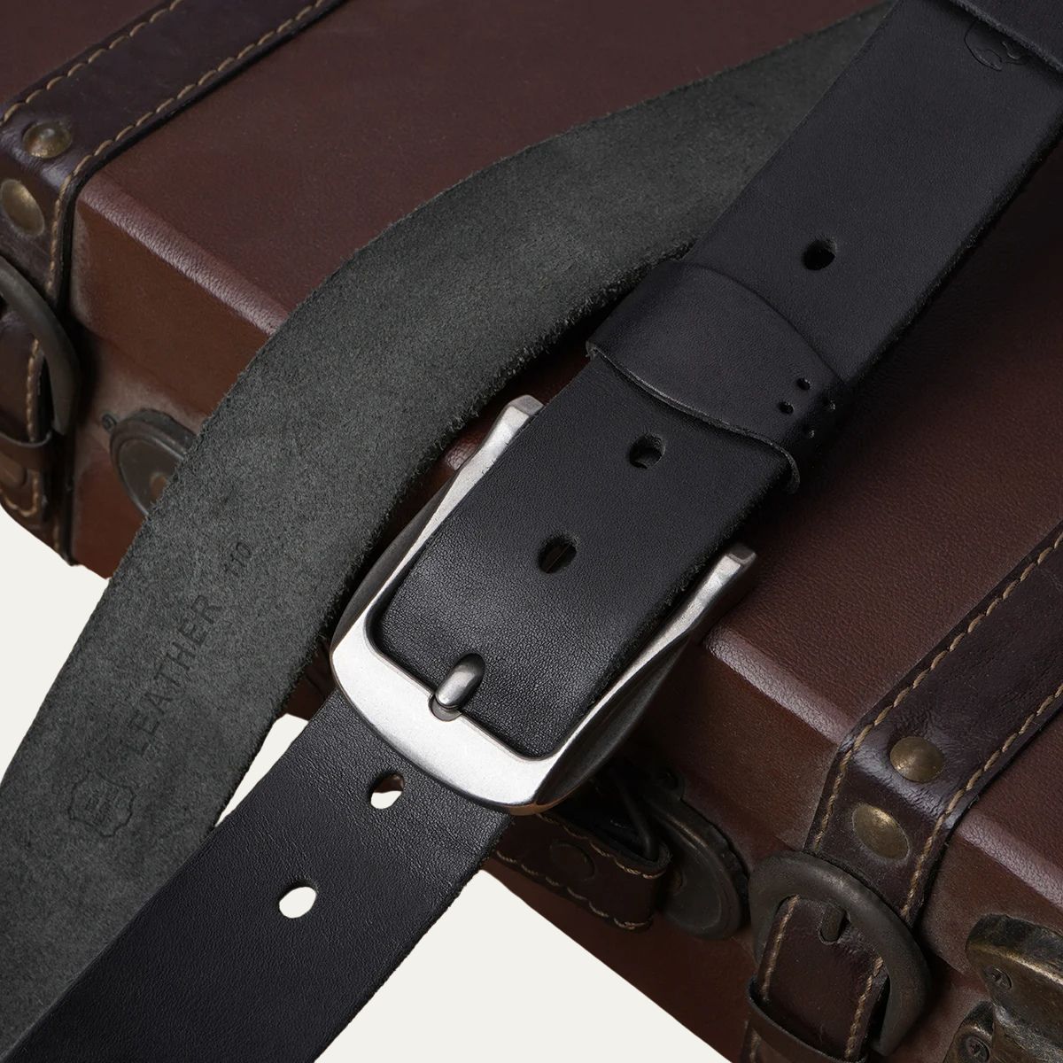 Vera | Men's Leather Belt Brown Silver Buckle