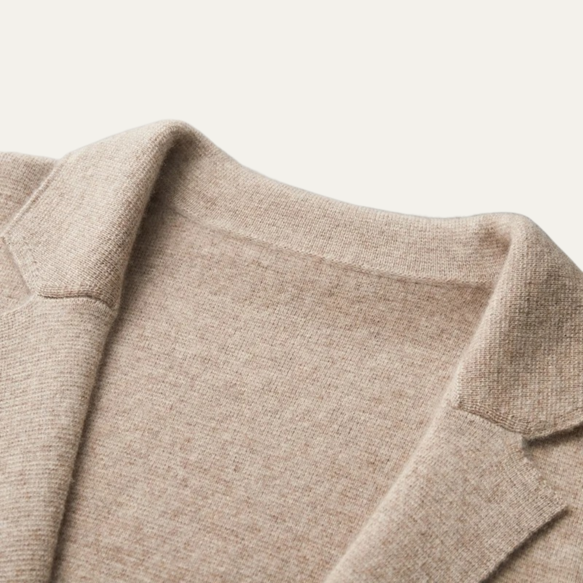 Beau | Men's Cream Crew Neck Cardigan Sweater Relaxed Fit