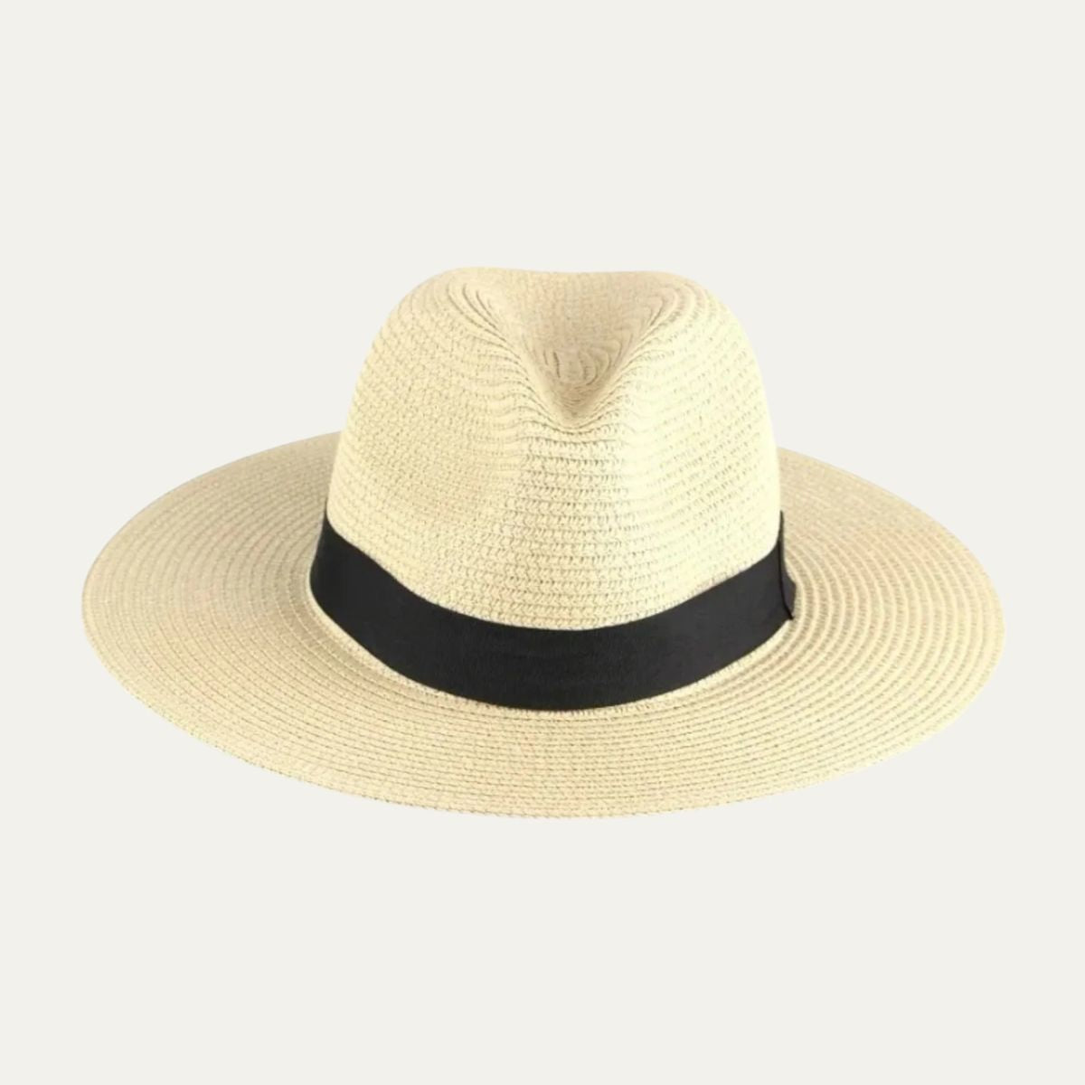Paloma | Men's Straw Panama Hat Cream Black Band