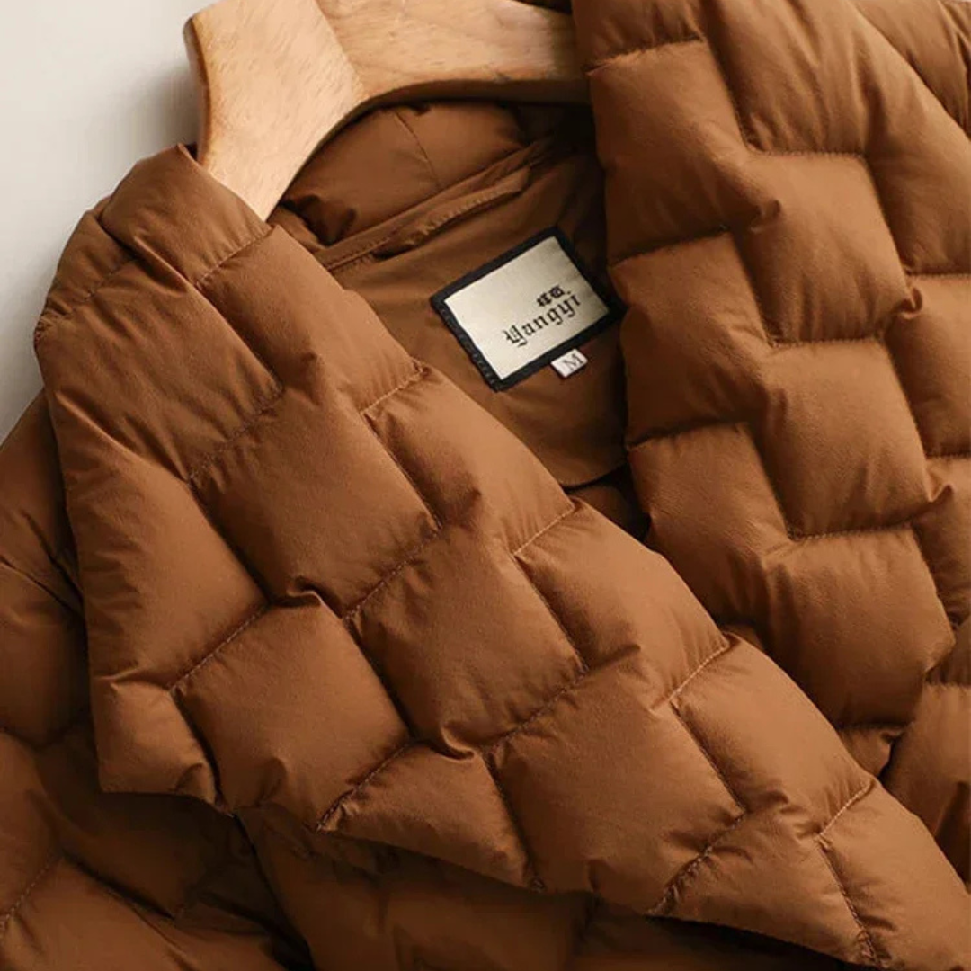 Briar | Women's Quilted Puffer Coat Camel Belted