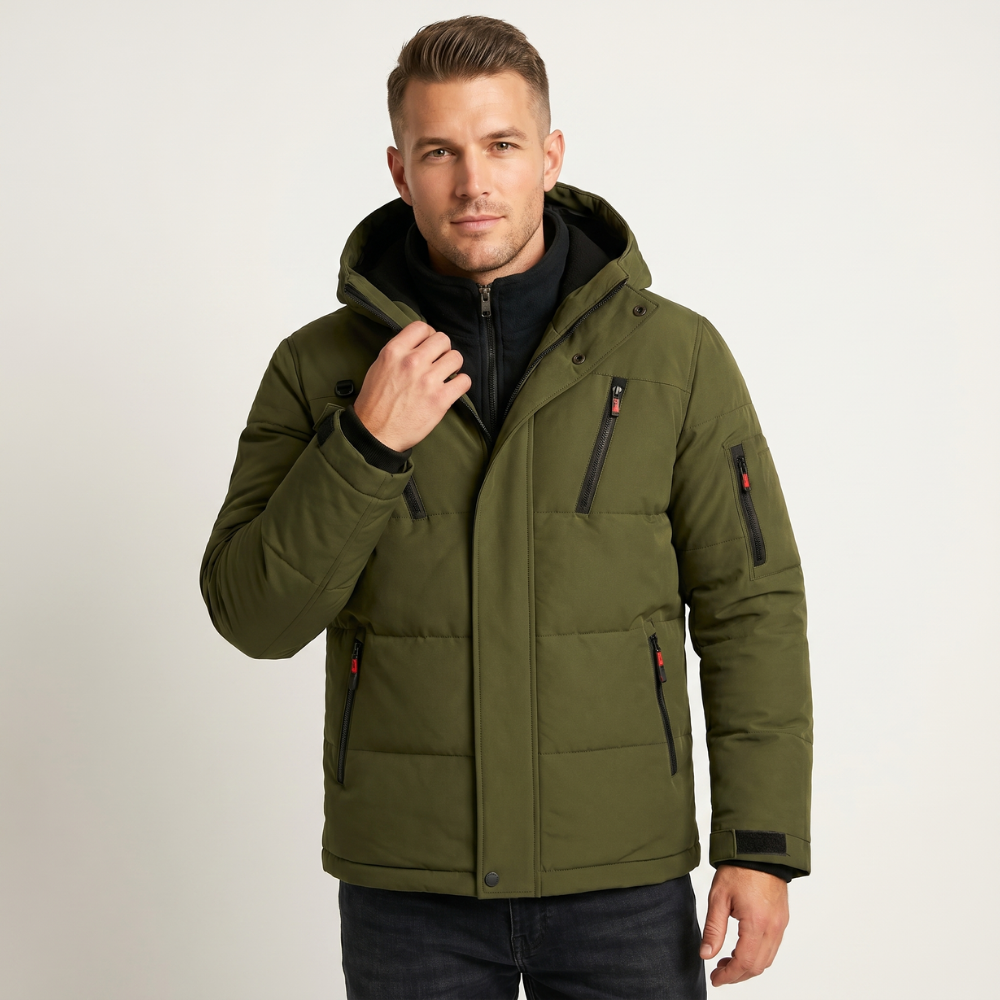 Zain | Men's Puffer Jacket Hooded Quilted Winter Coat