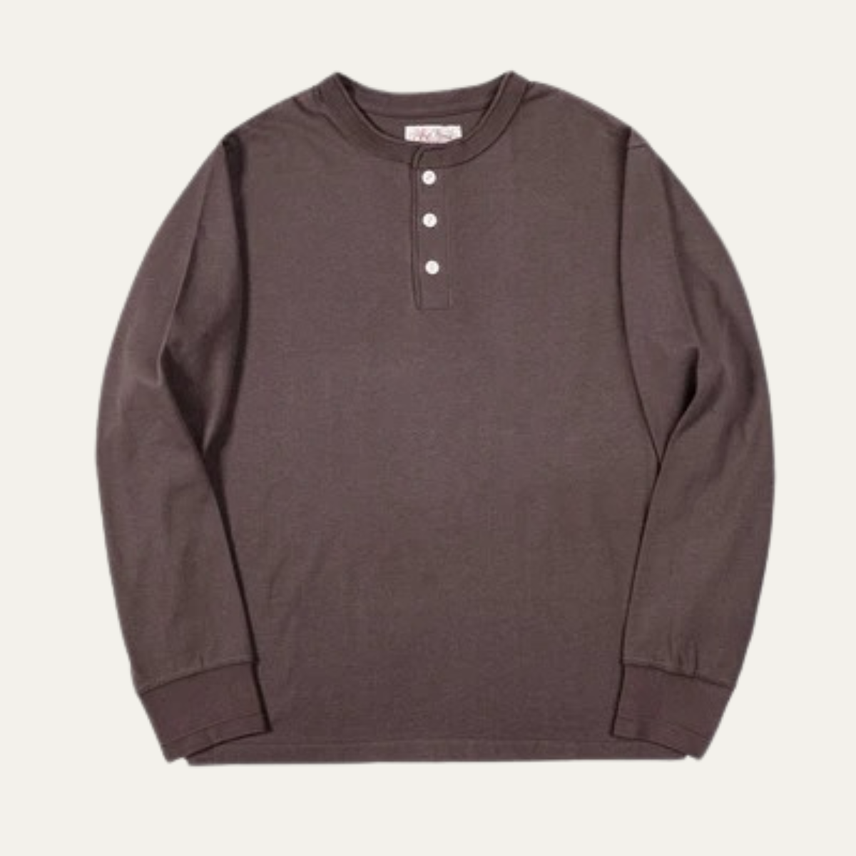 Callum | Men's Henley Shirt White Long Sleeve