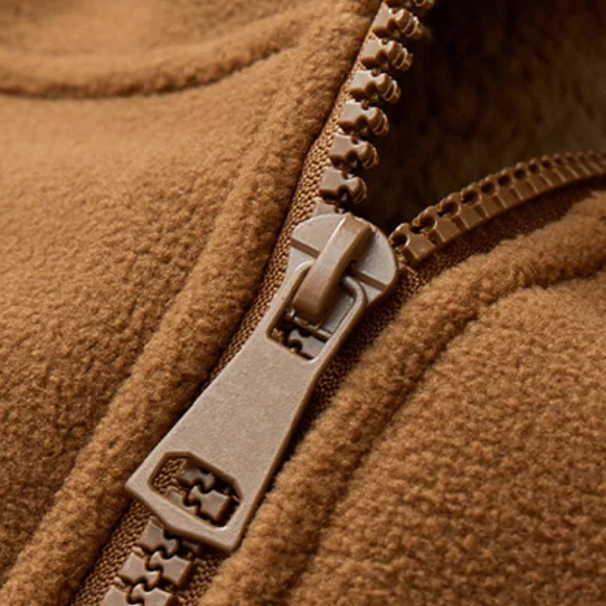 Beau | Men's Sherpa Fleece Zip Up Hoodie Tan
