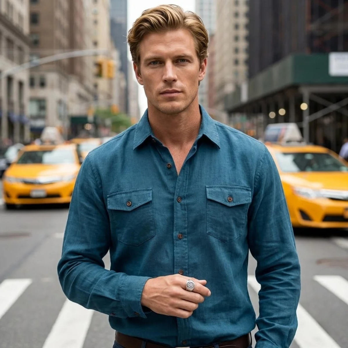 Axel | Men's Casual Denim Shirt Black Long Sleeve