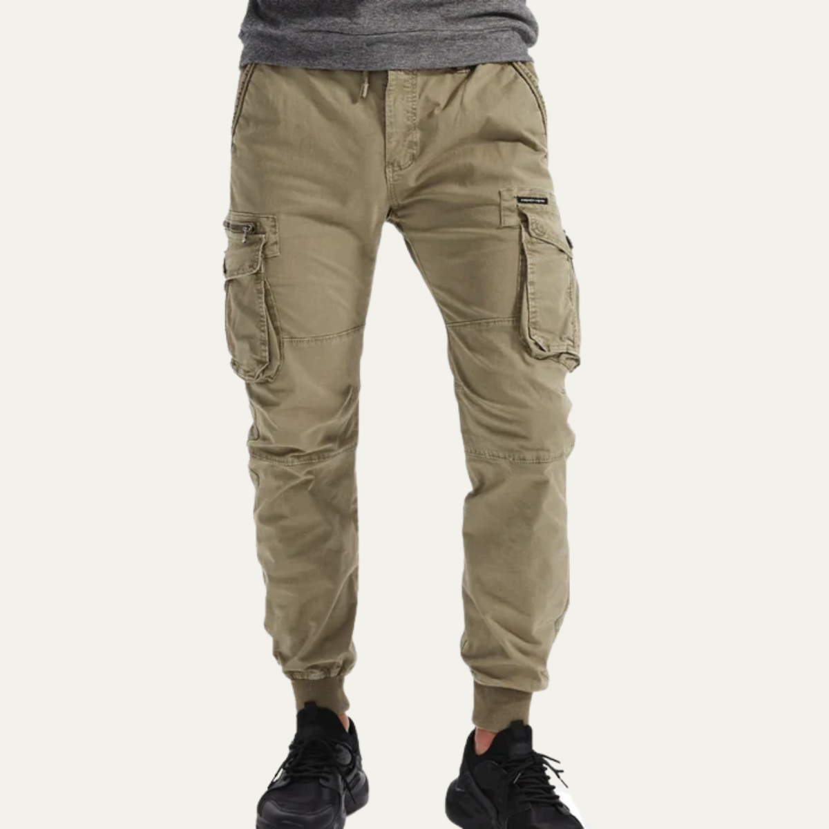Wyatt | Men's Cargo Pants Khaki Tapered Jogger
