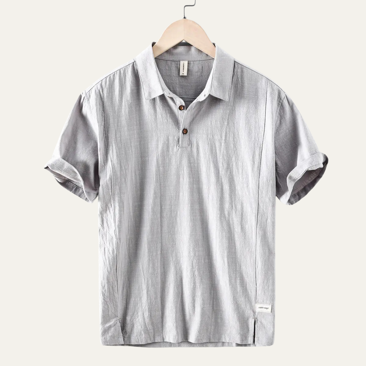 Callum | Men's Linen Polo Shirt Gray Short Sleeve