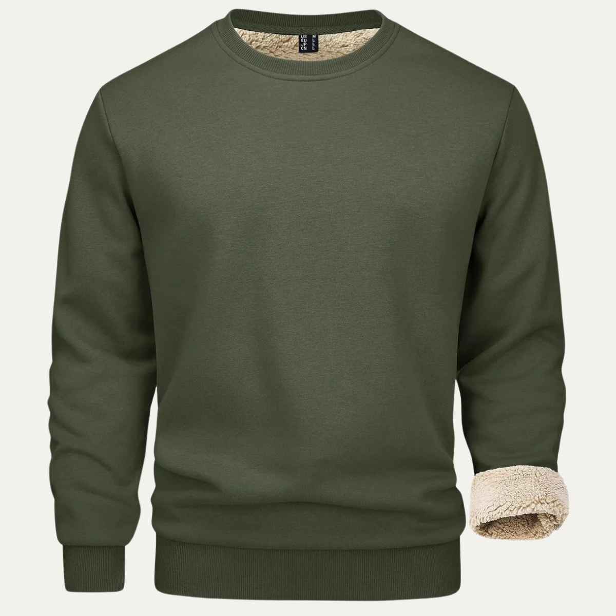 Beau | Men's Fleece Lined Crew Neck Sweatshirt Gray
