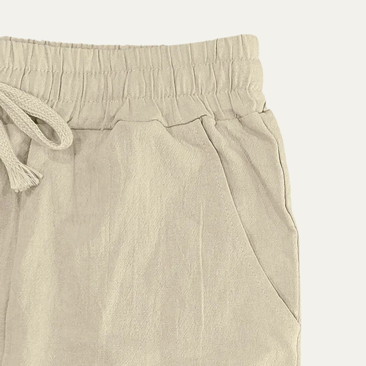 Sage | Men's Linen Lounge Set Cream Button Up Shirt Wide Leg Pants
